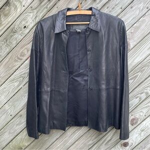 Women’s Medium Black Leather Jacket Banana Republic Vintage VG